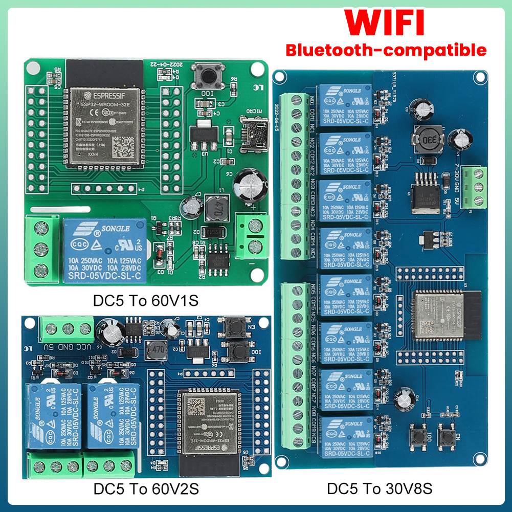 Relay 8 Channel Board - ESP32 Power Supply Module 1/2/8 Channel