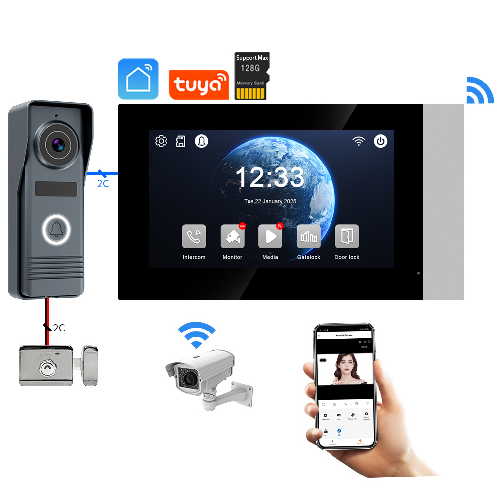 2-Wires Smart Home Tuya Wifi 1 - Smart Doorbell Wired ulasan dan harga