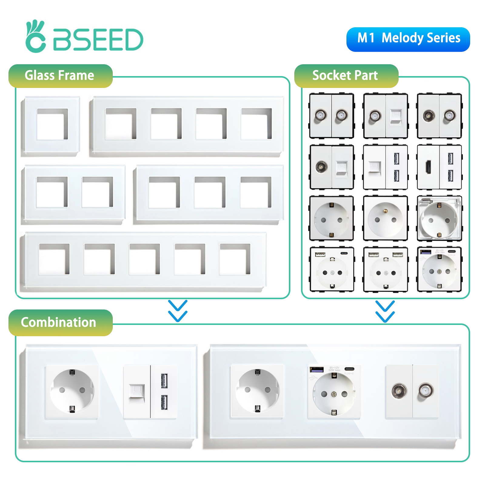 BSEED EU Standard Wall Socket  - Home Automation Panel Diy ulasan dan harga