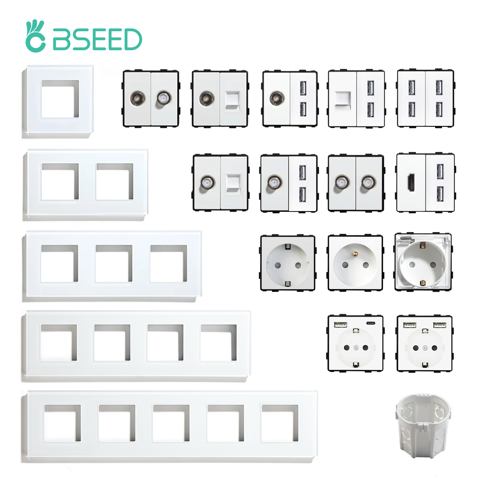 BSEED EU Standard Wall Socket  - Home Automation Panel Diy ulasan dan harga