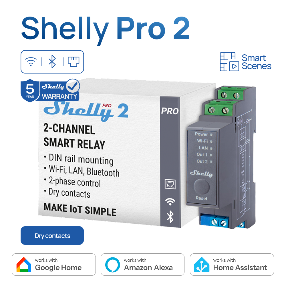 Shelly Pro 2 WiFi 2Channel Sma - Shelly Relay Module ulasan dan harga