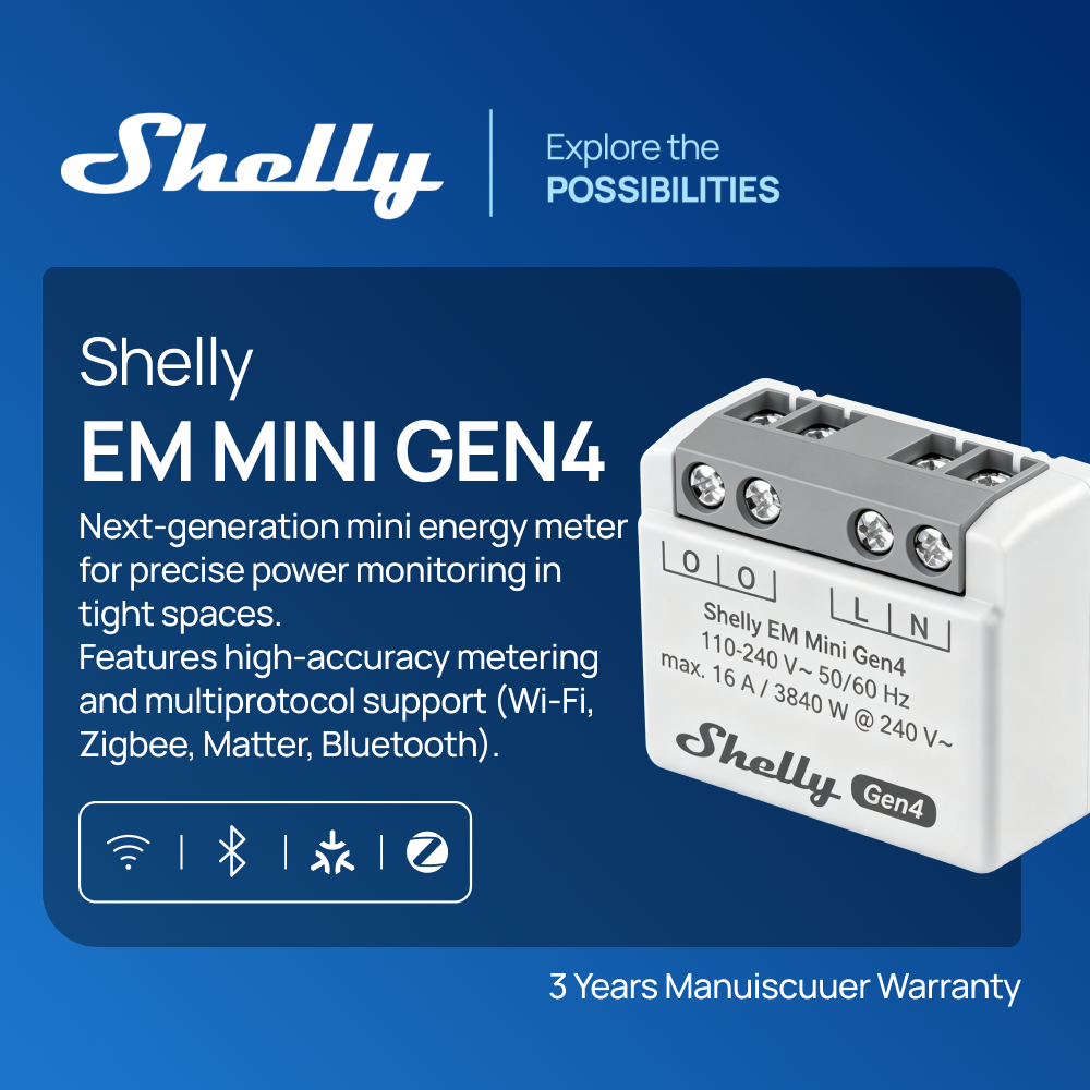 Shelly EM Mini Gen4 Matter Com - Shelly Relay Module ulasan dan harga