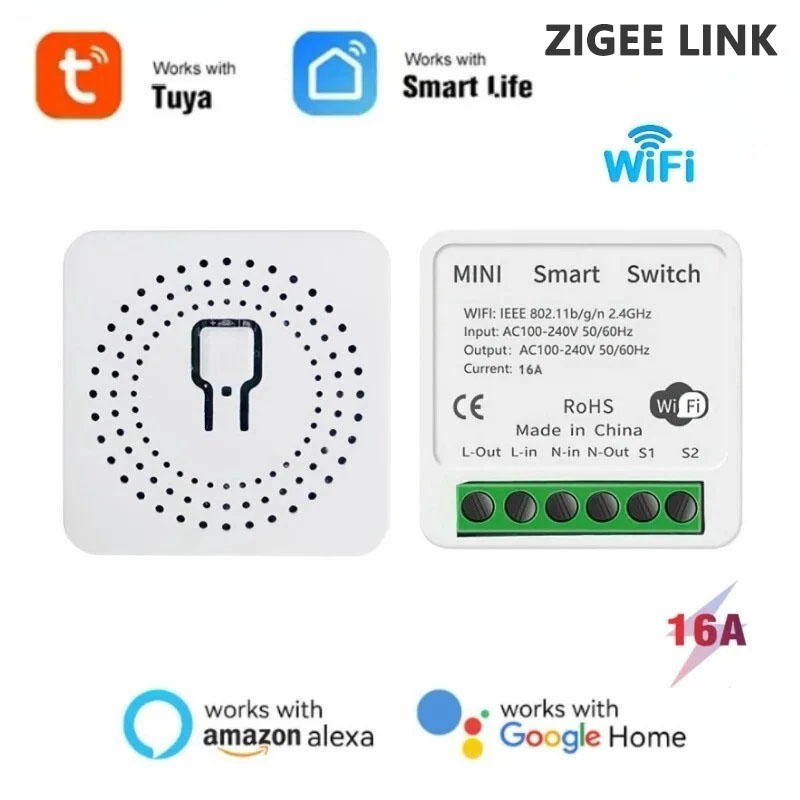 16A Tuya Smart WiFi Switch 2-W - Diy Home Automation Controller ulasan dan harga