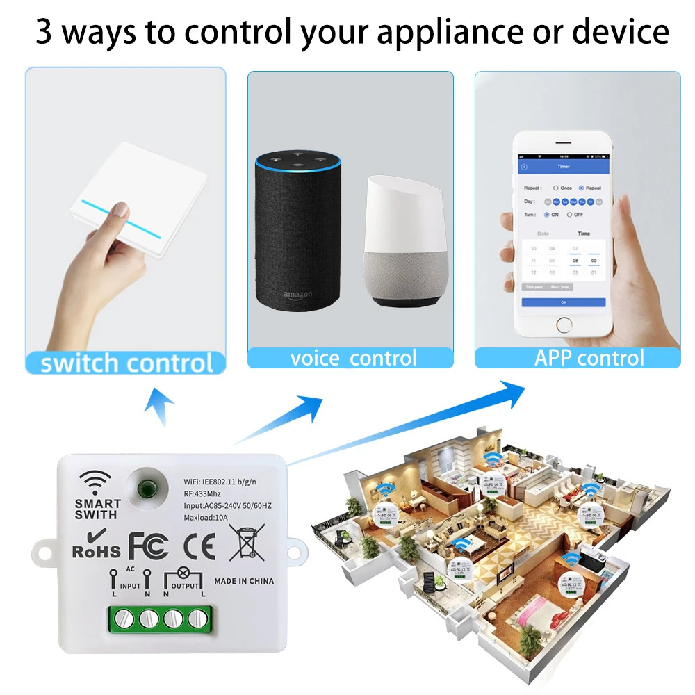KEBIDU WIFI Mini Switch Tuya S - Home Automation Panel Diy ulasan dan harga