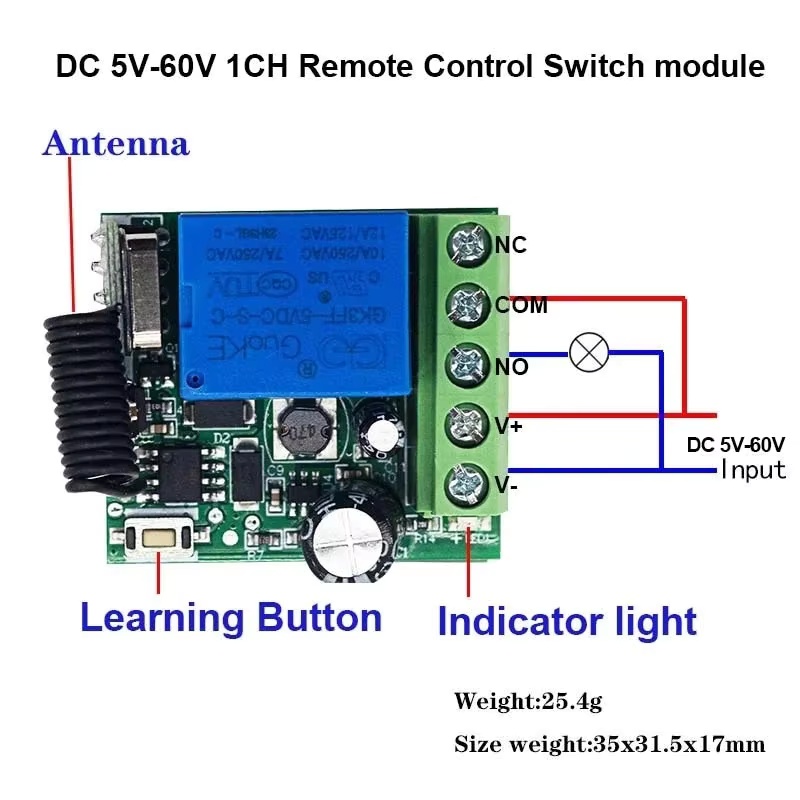 RF Switch 433Mhz 4CH Transmitt - 433Mhz Receiver Module ulasan dan harga